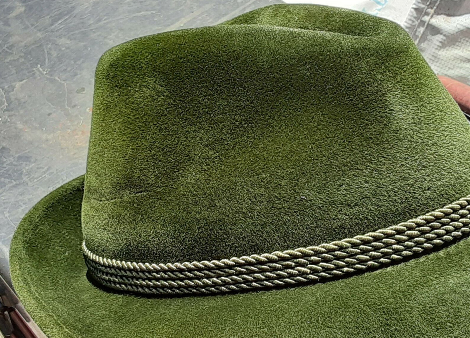 VINTAGE GERMAN GREEN Bavarian INNSBRUCK Mountain HAT by COLLINS SOUCZEK 61w6