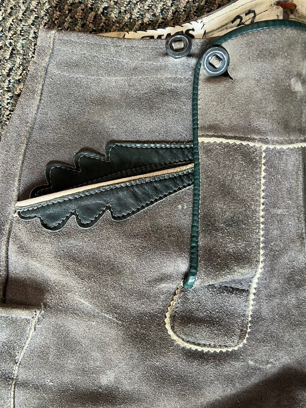 Vintage German Bavarian Gray Leather Suede Lederhosen Shorts