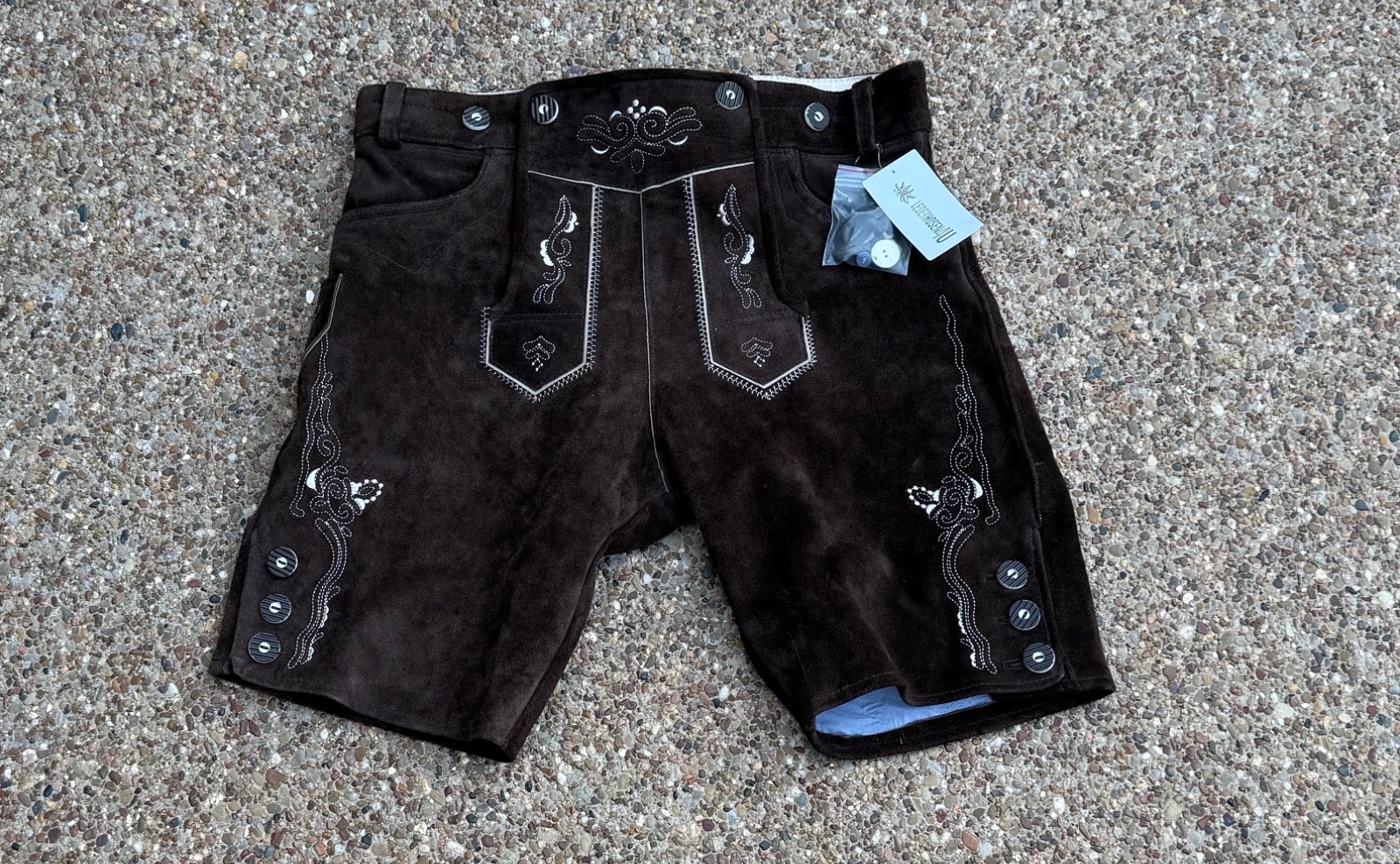 German Georg Leather Lederhosen (Shorts Only) by Lederhosen4u, Tag Size 52/36″