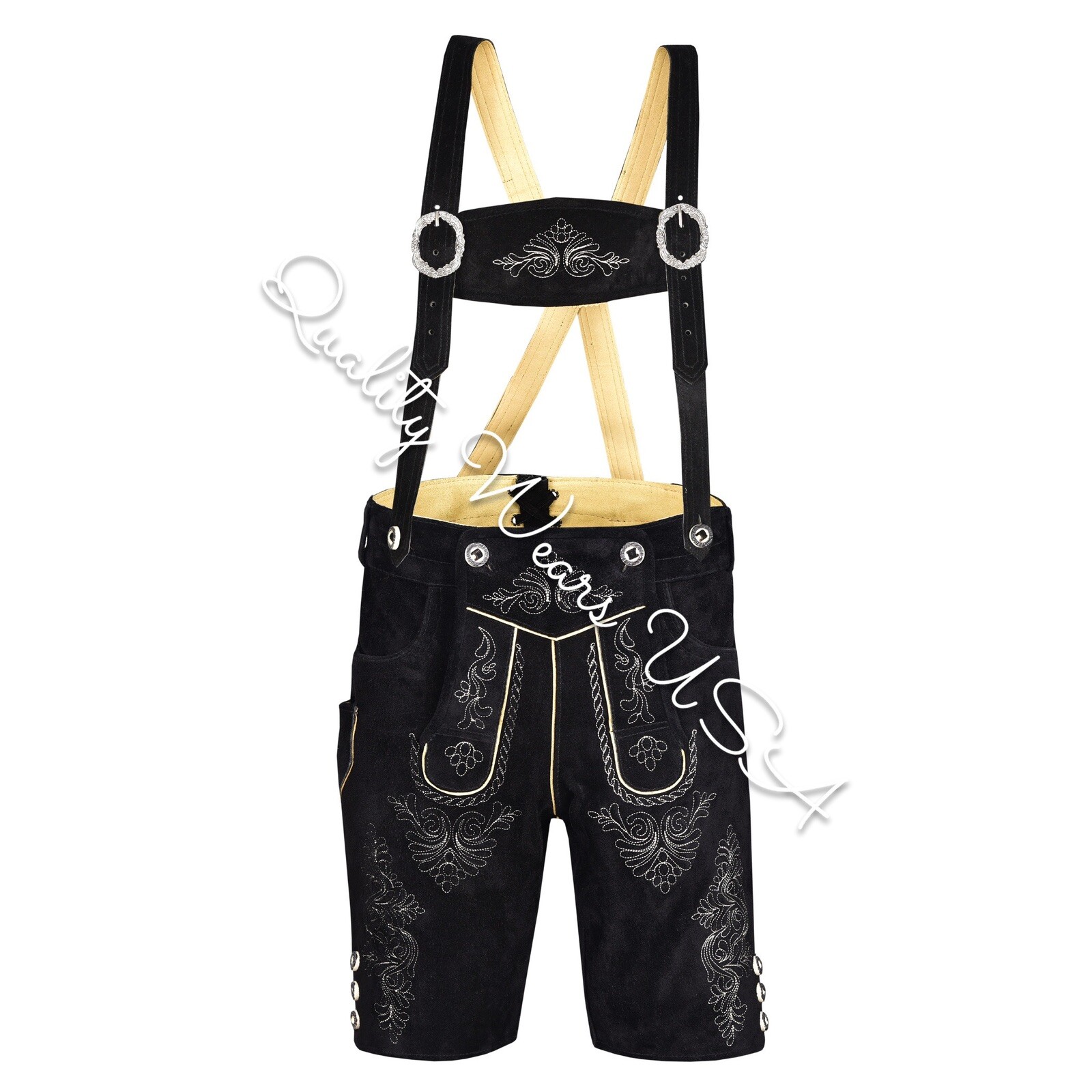 Authentic Men Lederhosen Oktoberfest Bavarian Lederhosen -Leather Trousers Plain