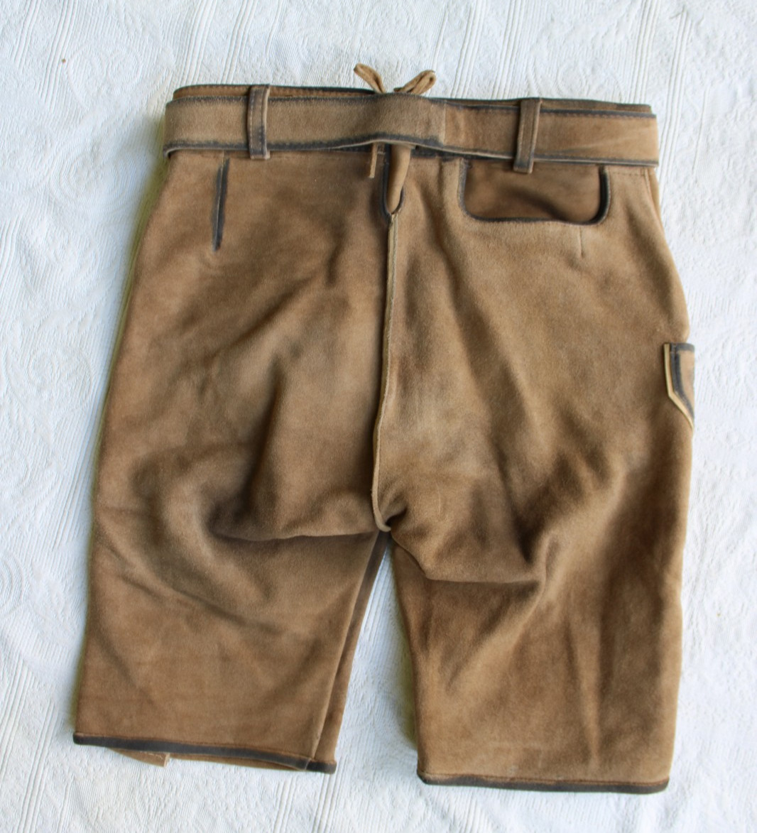 Edelnice Trachten Bavarian october fest traditional short Leather Lederhosen 46