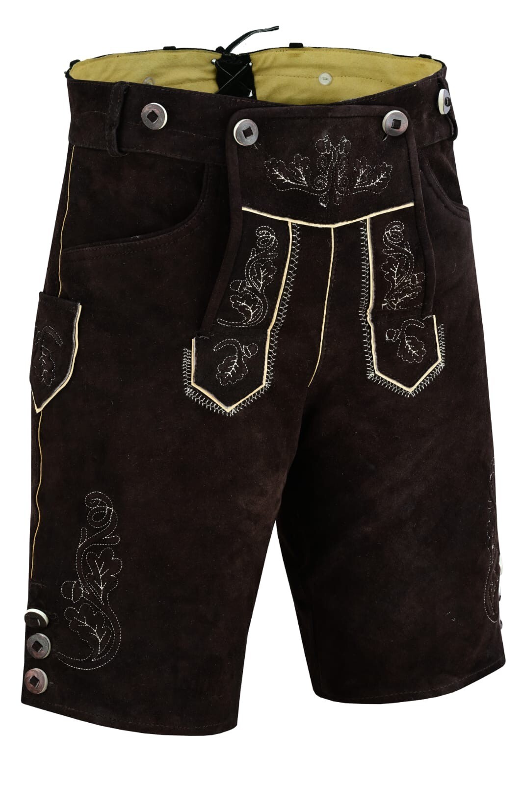 Suede Leather Authentic Lederhosen for Men, Oktoberfest with Shirt