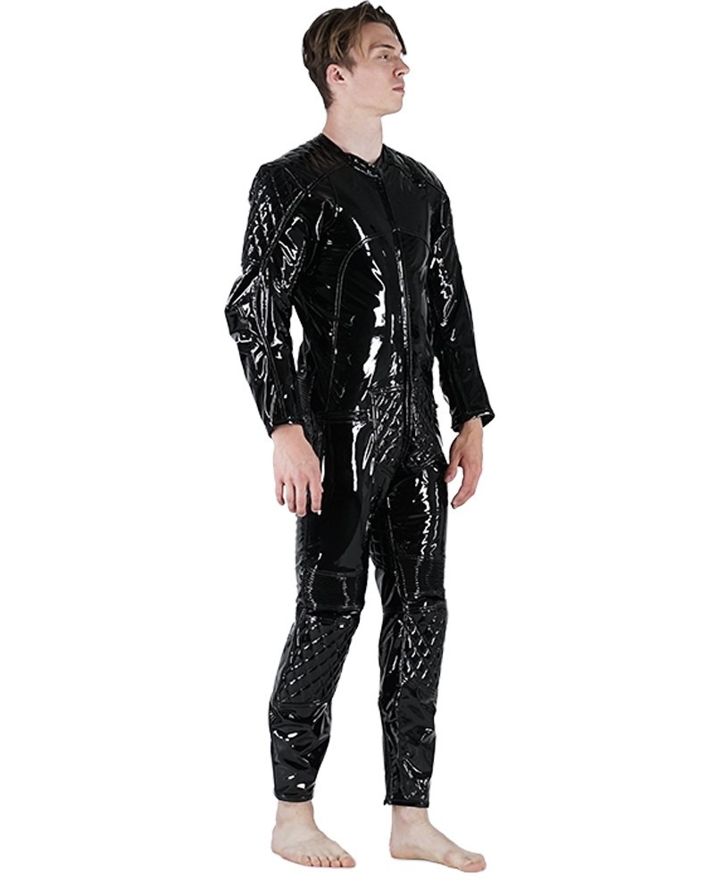 Bockle® PVC suit gay zip with continuous Zip Suit Combo Faux Leather