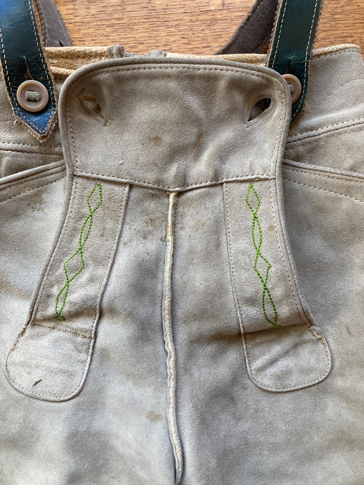 Lederhosen Boys size. Vintage Gray Leather