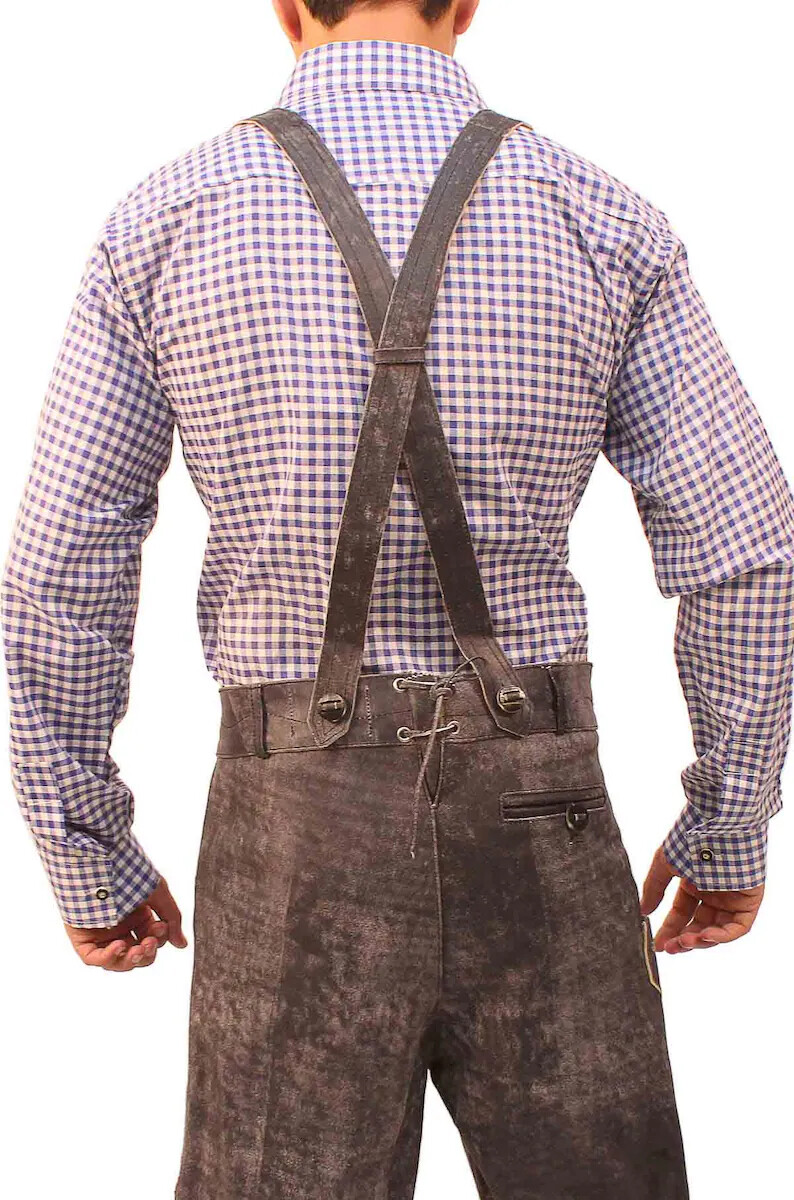 Men’s Bavarian Tratchen Lederhosen Pant German Oktoberfest Suede Leather Pants