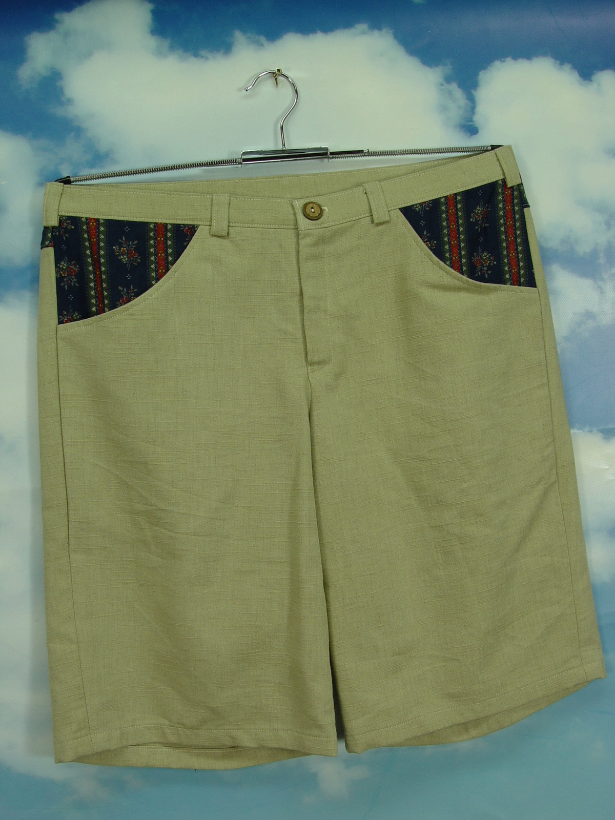 Upcycling Herren Shorts kurze Trachten Hot Pants aus Leinen UCS002 Gr.52