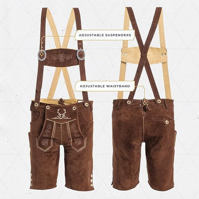 BAVARIA TRACHTEN Lederhosen Men – Genuine Leather Auth German Lederhosen US 30