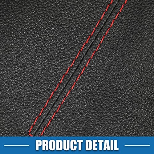 Universal Shift Boot Cover Car Shift Knob Boot Dust Cover Seams Faux Red