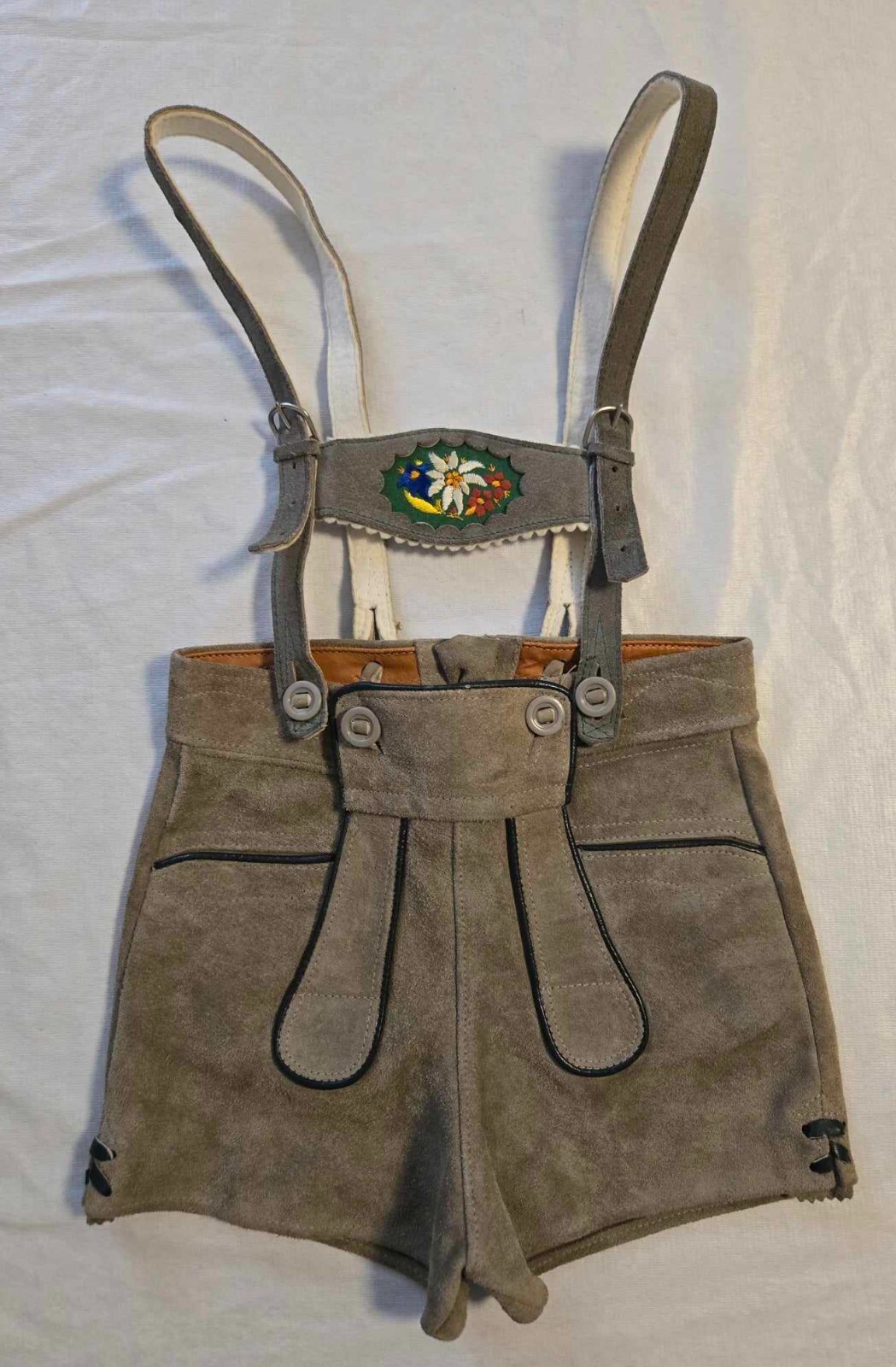 Boy’s Lederhosen Vintage Leather Suede Shorts Authentic German Made