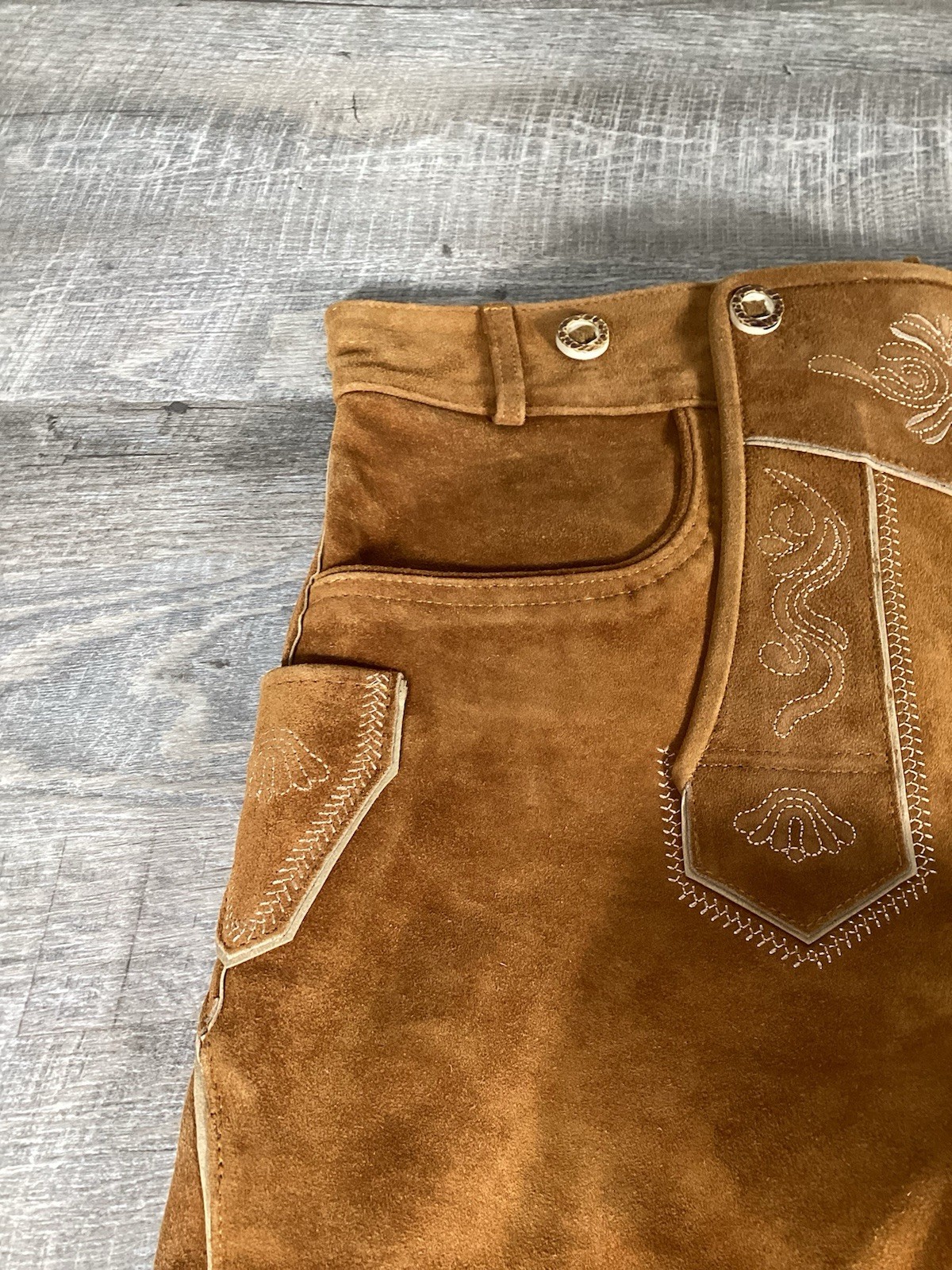 ALMBOCK Lederhosen Real Leather Bavarian Oktoberfest Shorts Size 50 /M NWT