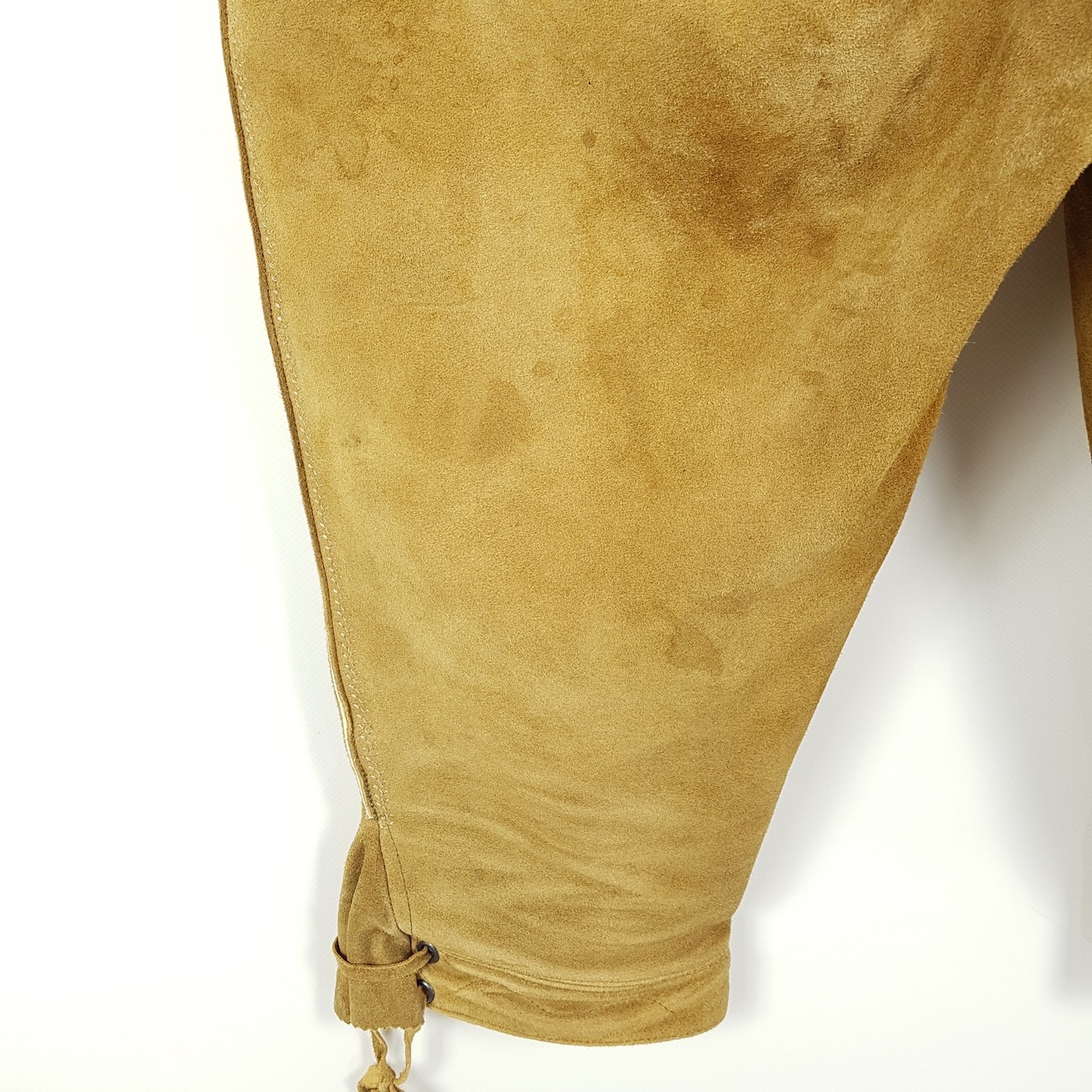 Meindl Lederhosen Mens Size 46 Brown Knee High Suede Pants Embroidered Costume