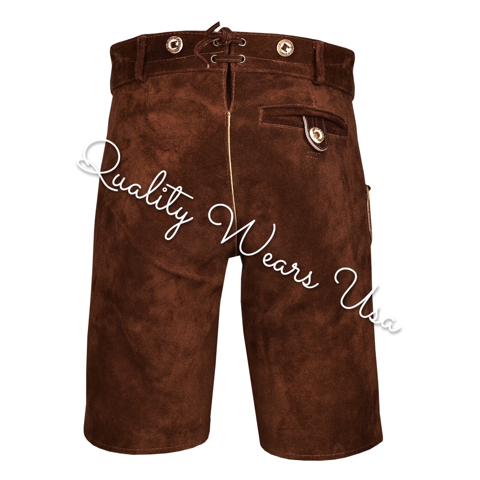 Authentic Men Lederhosen Oktoberfest Bavarian Lederhosen -Leather Trousers Plain