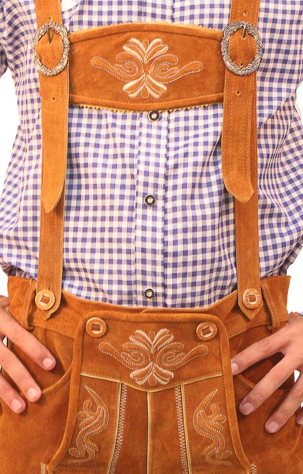 Men’s Bavarian Leather Bundhosen Lavishing Gold Brown Oktoberfest