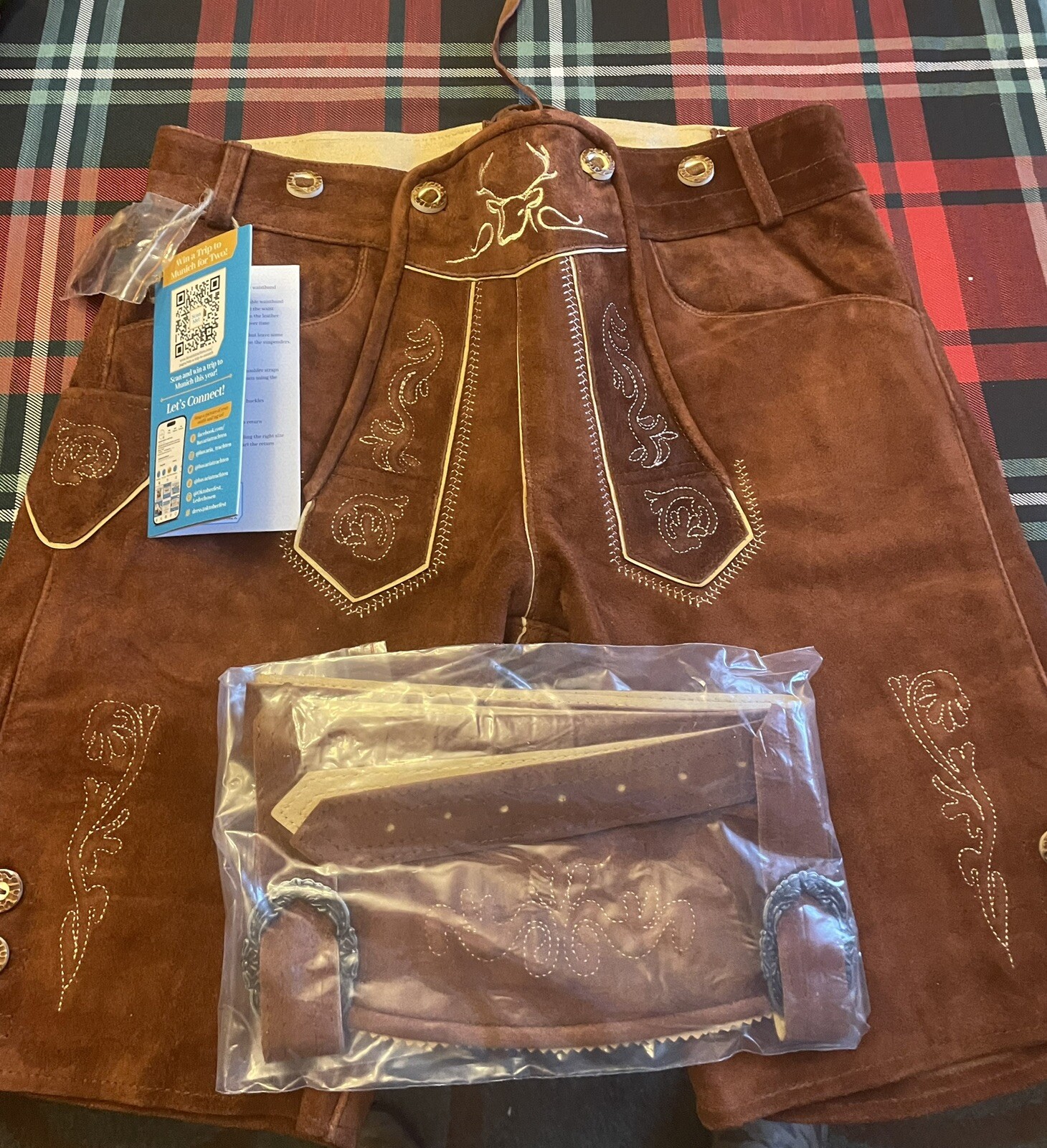 Trachtenset Oktoberfest Bavaria Trachten Lederhosen Bundhosen size 30