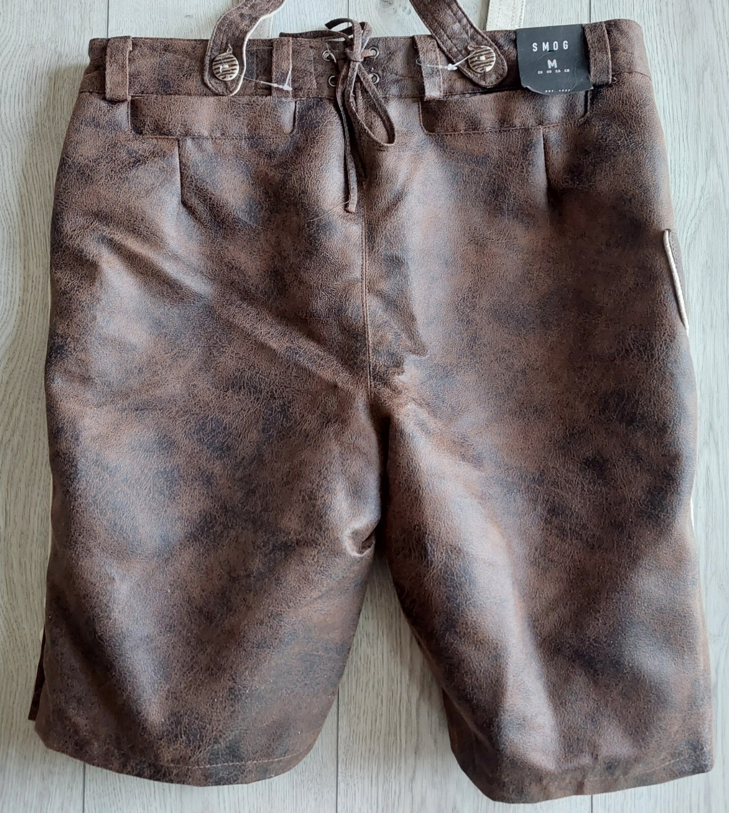 Bavarian lederhosen SMOG, shorts, polyester, size M, new, China
