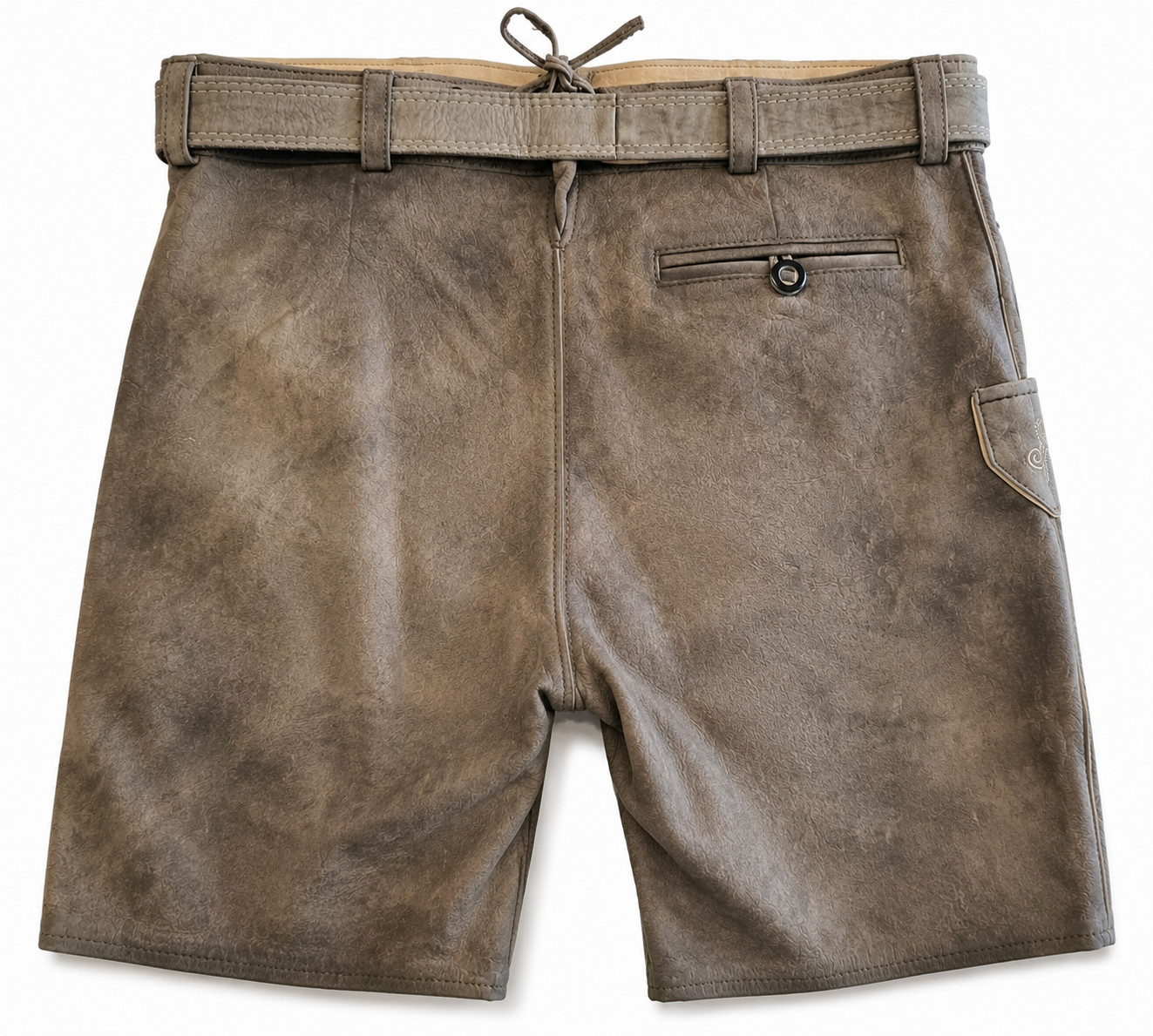 Traditional Lederhosen men’s Wildbock Brun with belt embroidery Oktoberfest size 54