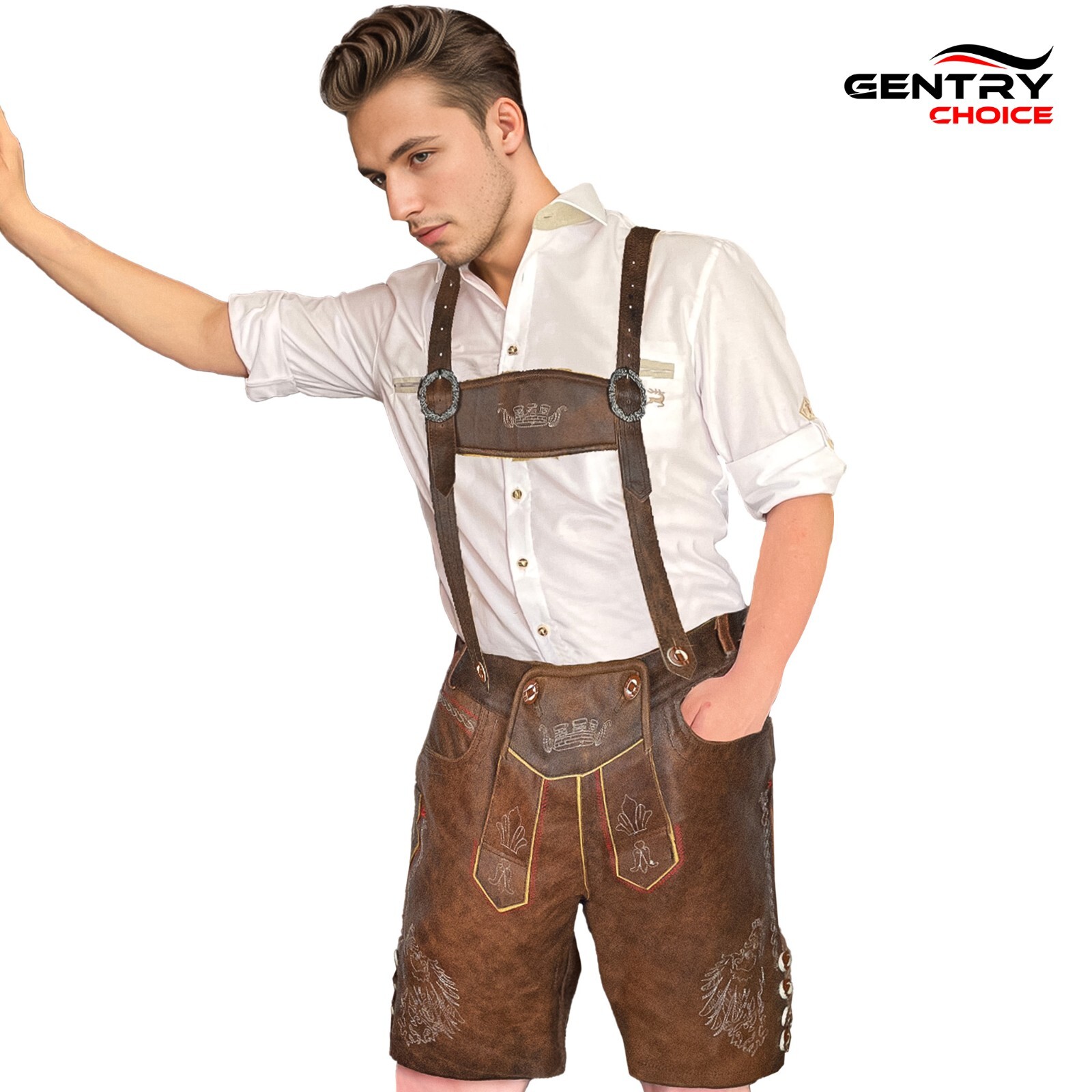 Traditional Germen Men Lederhosen Stormer Leather Lederhosen Oktoberfest Outfit