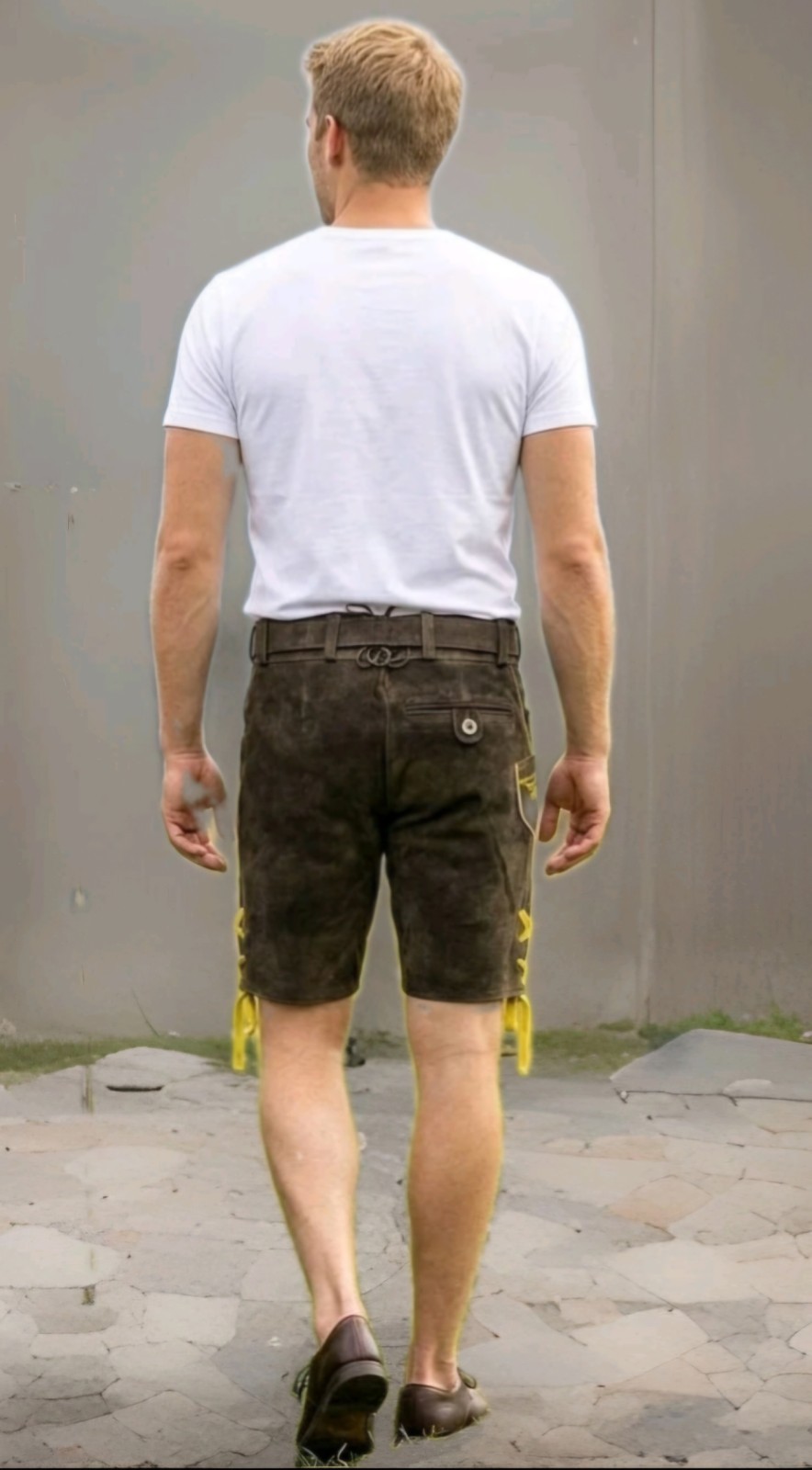 Traditional Lederhosen men’s Bavarian pants Oktoberfest Lederhosen with straps size 46-64