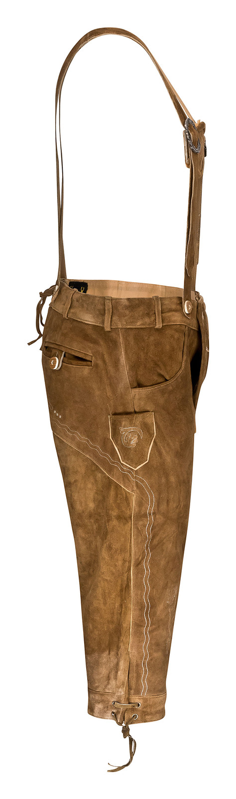 HIRSCHBERGER Trachten Lederhose Kniebund Gr. 46 – 72 Wildleder braun Camel