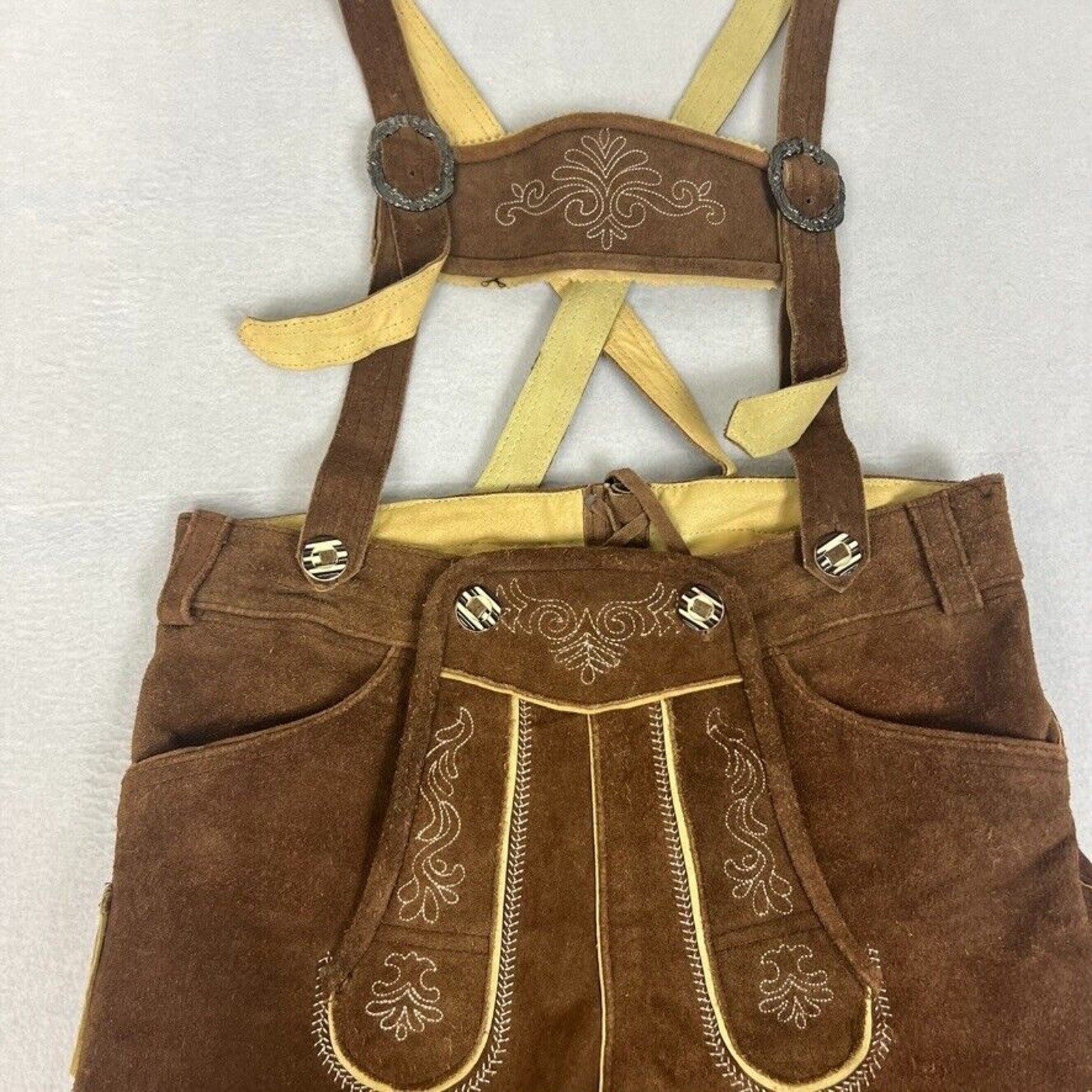 Gaudi Leathers Bavarian Oktoberfest Shorts 48 German Tracht Outfit Dark Brown