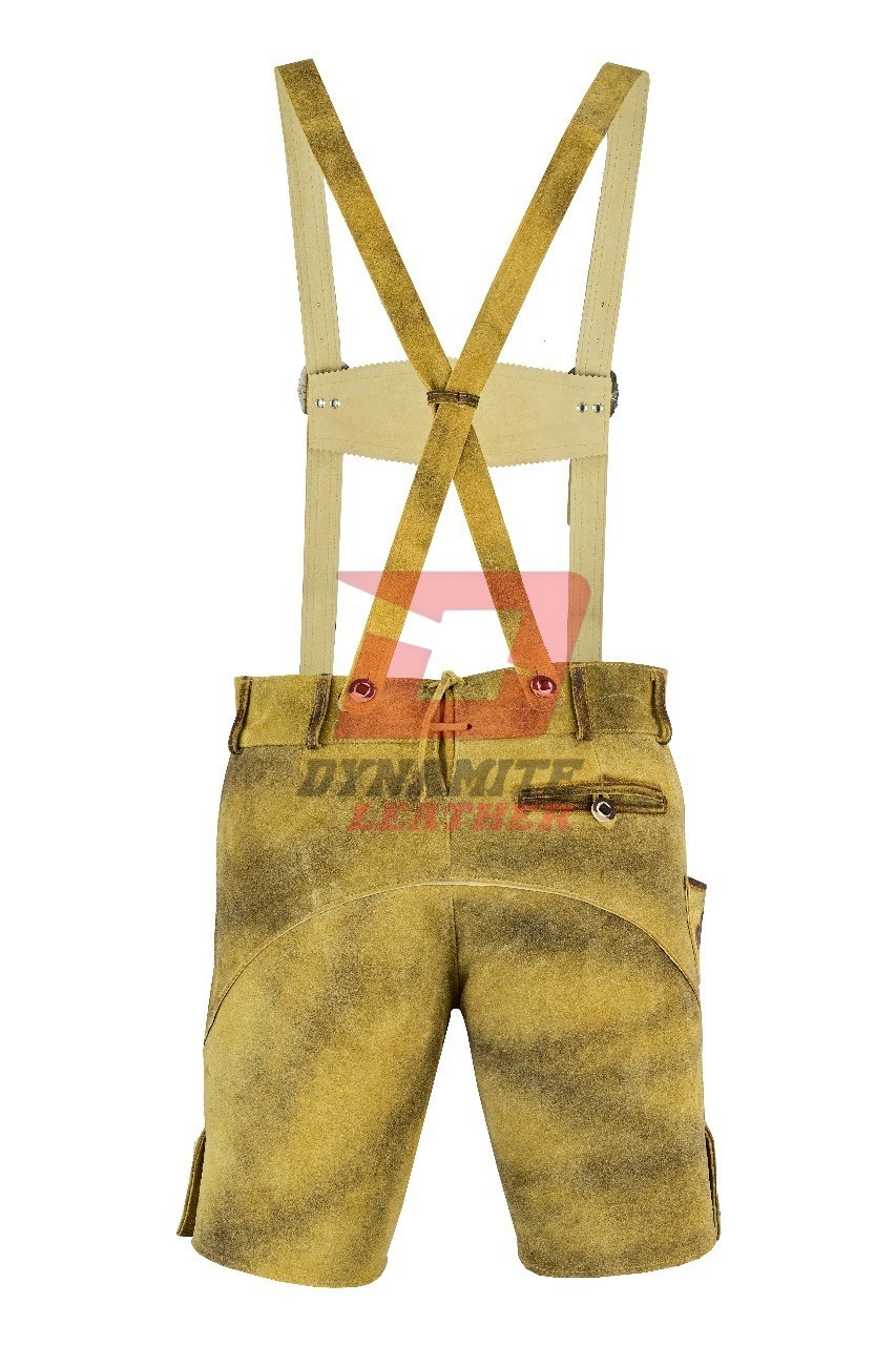 Traditional German Style Shorts Brown Leather Look