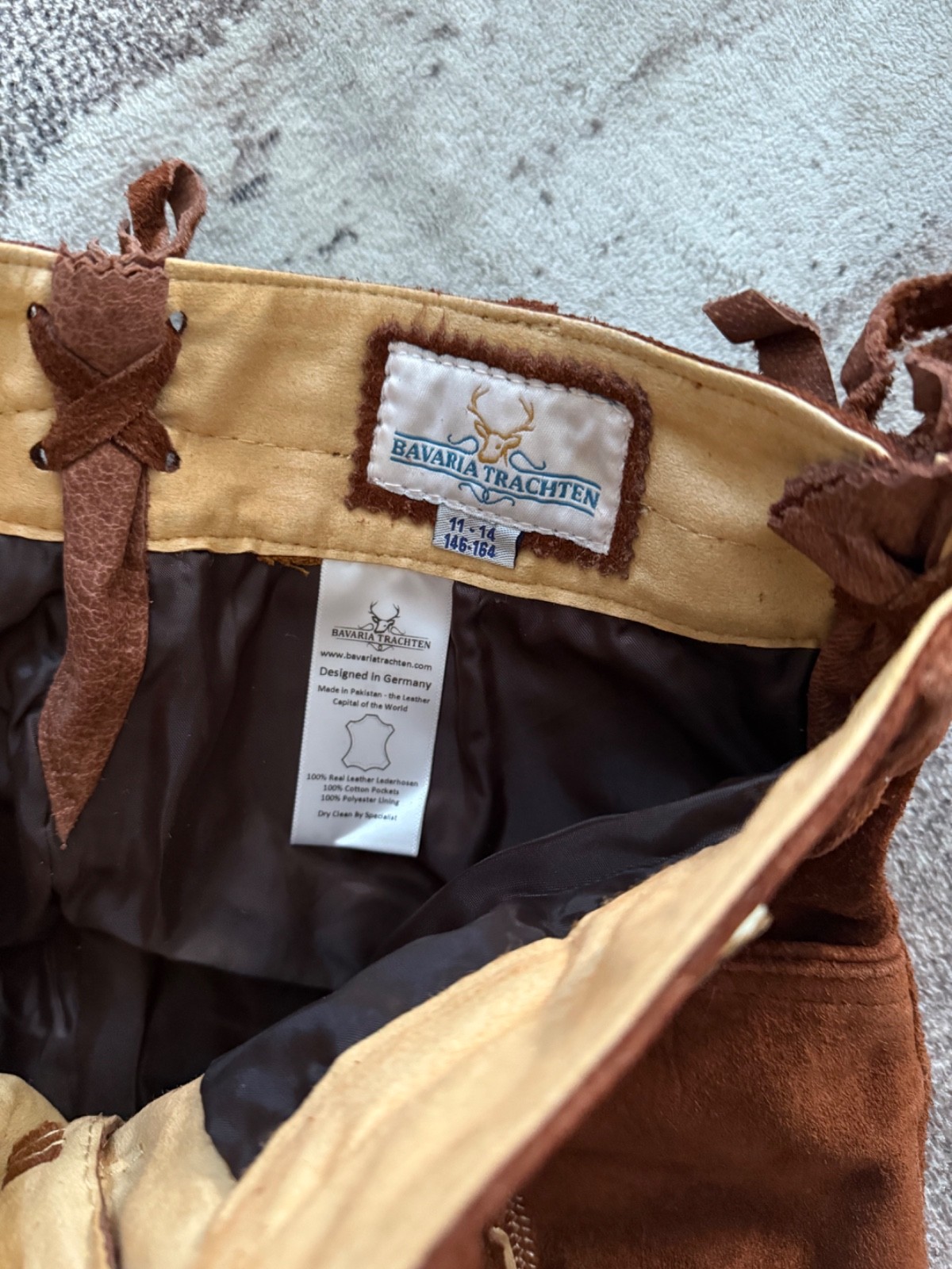 German Bavarian Lederhosen Shorts Childs size 11-14 / 146-164