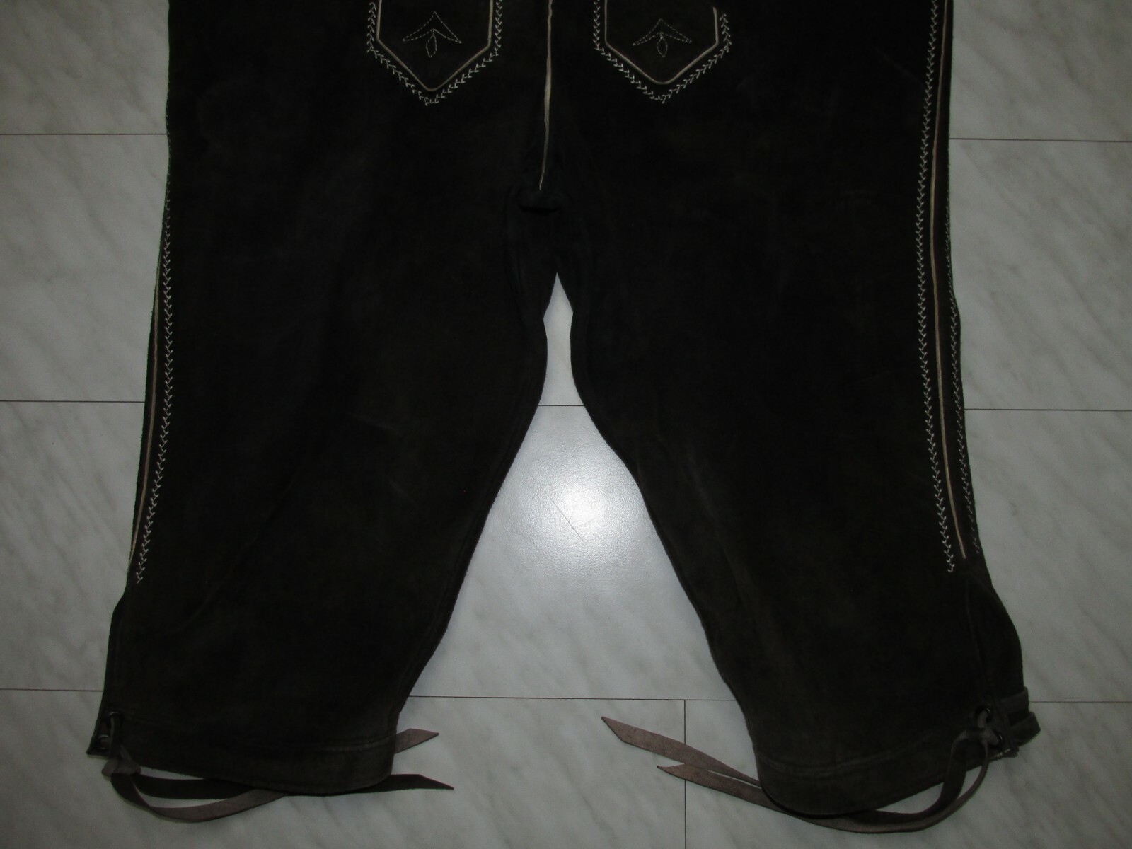 Vintage 80er Kniebund Lederhose Träger Gay Größe 58 innen Glattleder sehr weich