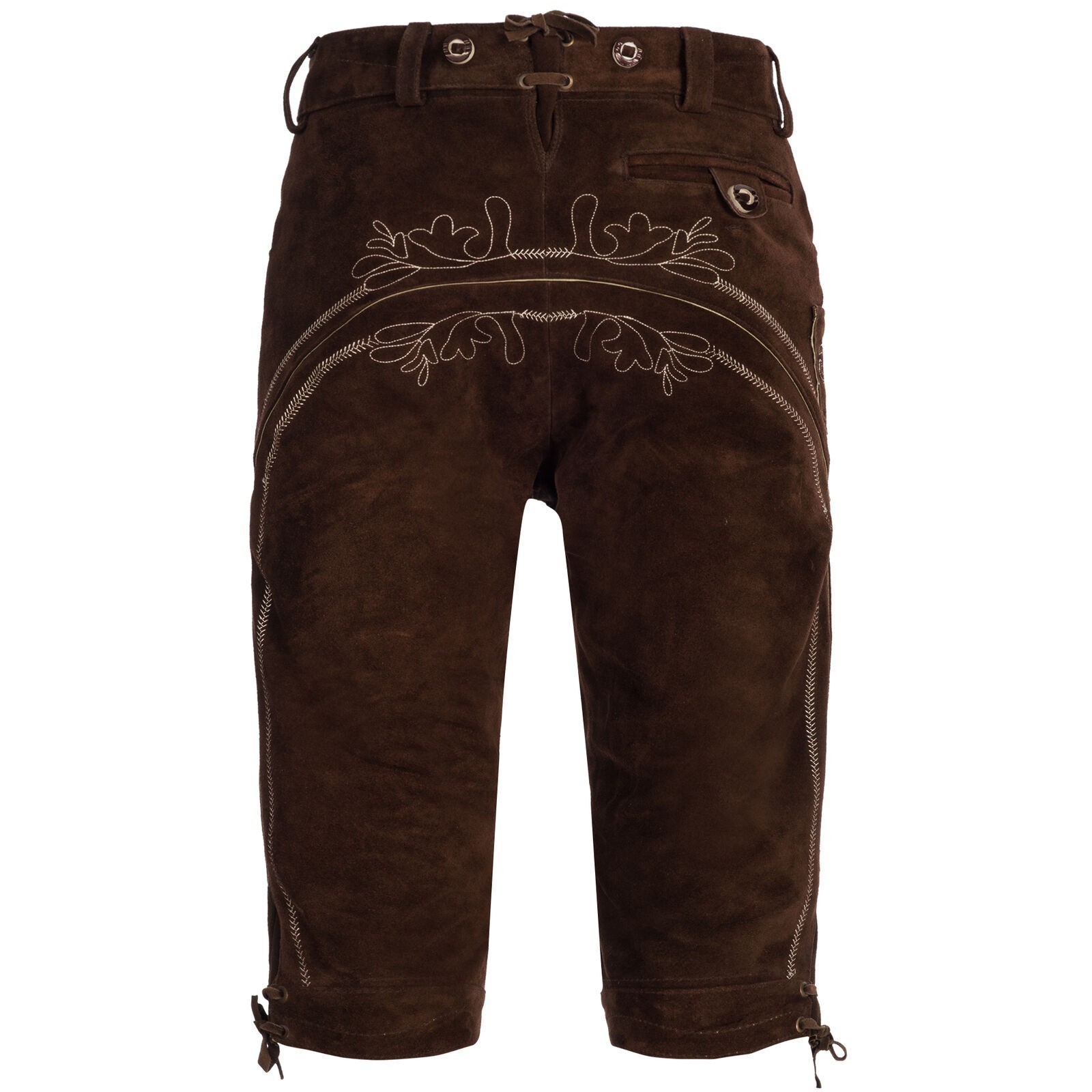 Noble House Men’s Traditional Leather Pants with Straps Suede Capri New