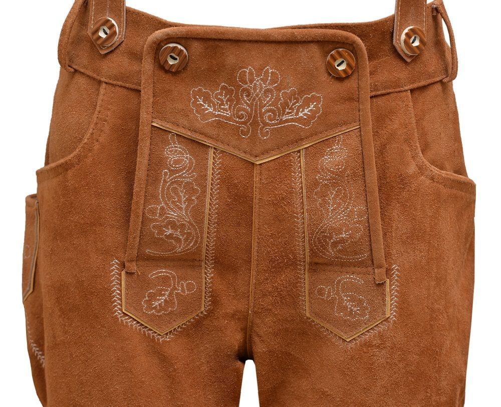 New German Oktoberfest Bavarian Lederhosen Men Real Leather Matching long Short