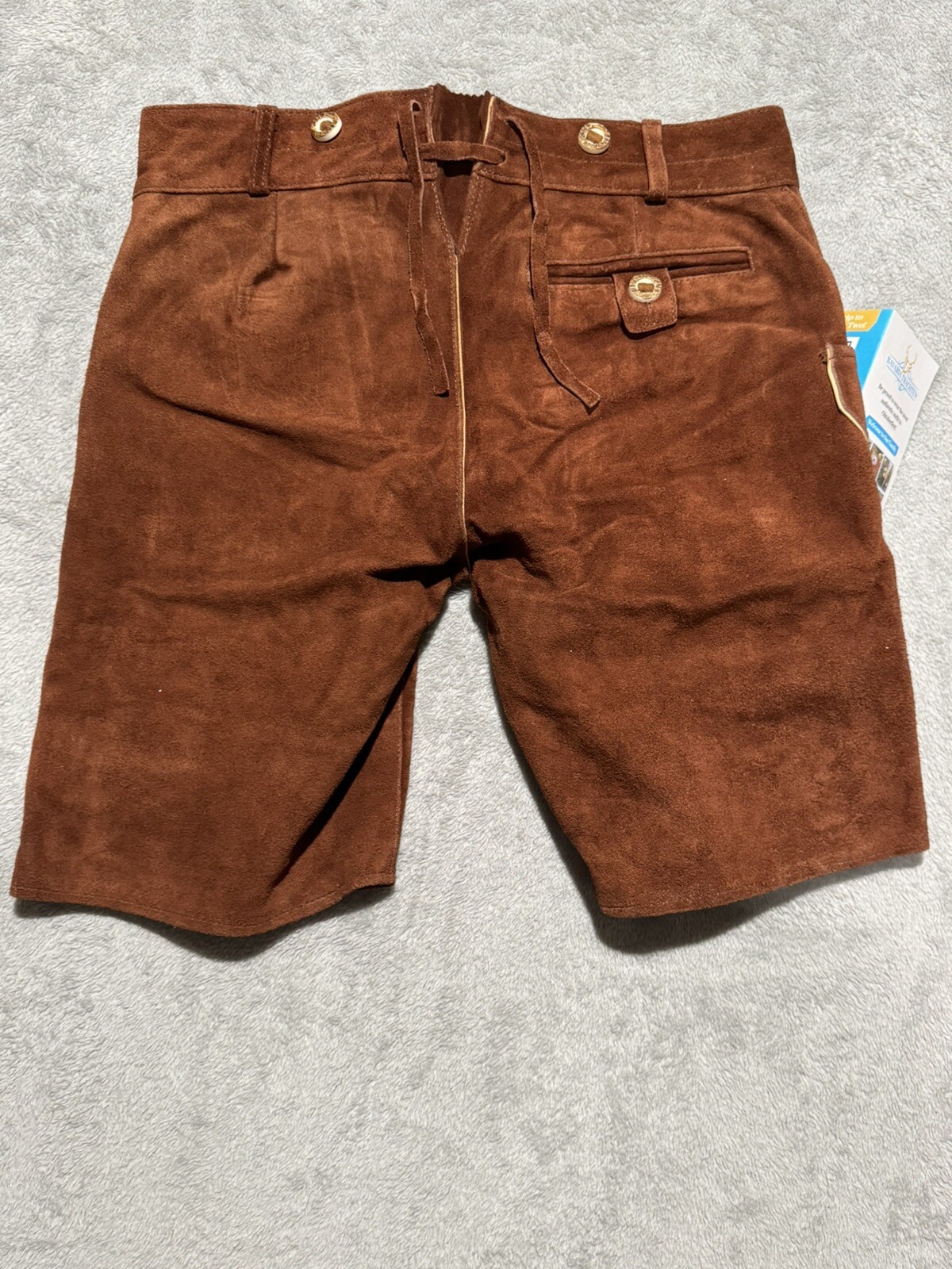 Bavaria Trachten Mens 30 Genuine Leather Light Brown Lederhosen Oktoberfest NWT