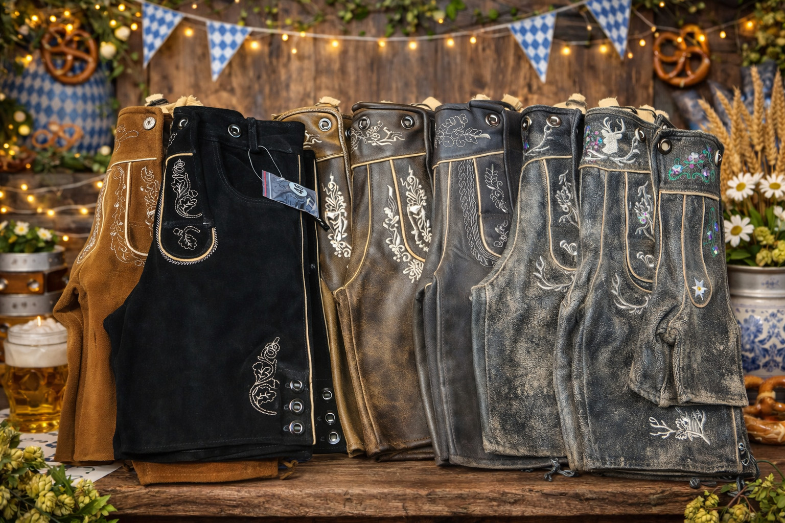 Authentic Bavarian Lederhosen – Handcrafted Suede Leather Trachten Breeches