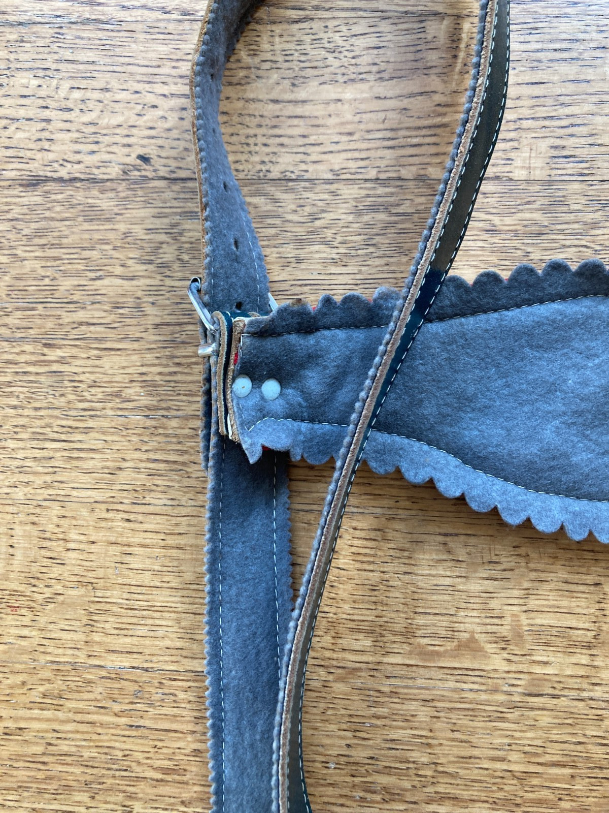 Lederhosen Boys size. Vintage Gray Leather