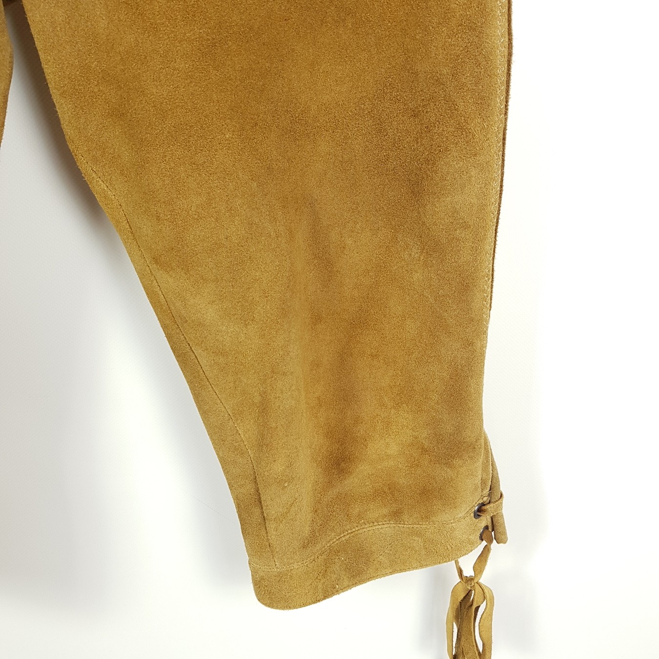 Meindl Lederhosen Mens Size 46 Brown Knee High Suede Pants Embroidered Costume