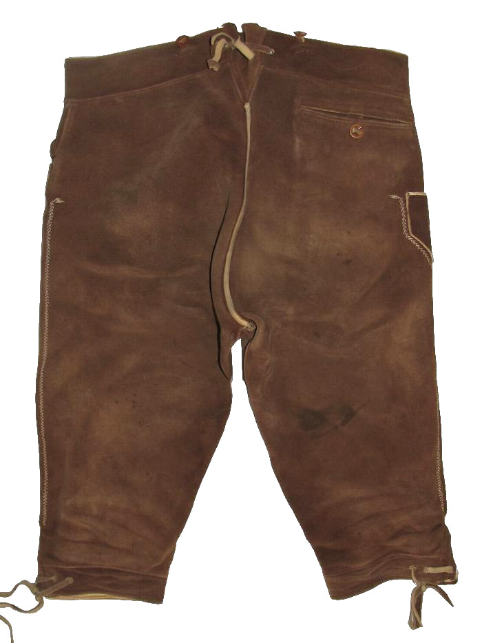 Men’s Costume/Traditional Costume Kniebund- Leather Pants Wild IN Brown Approx.