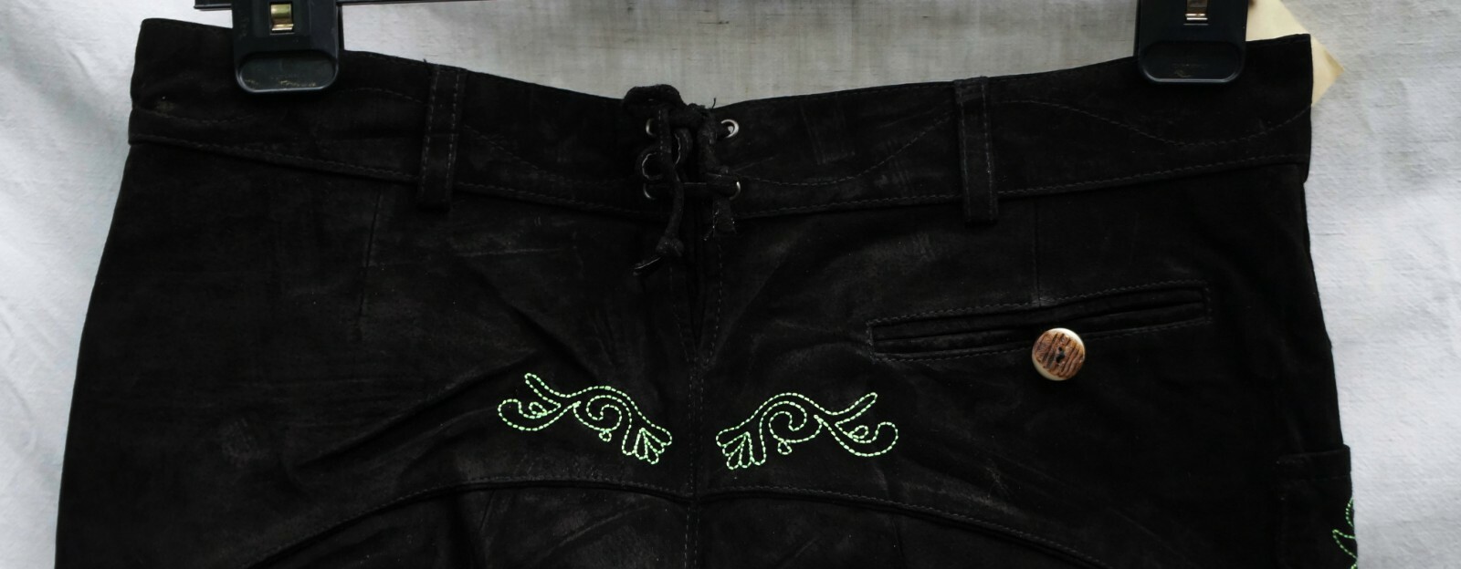 Lederhosen costume pants black 70 embroidery John F.Gee NP140€