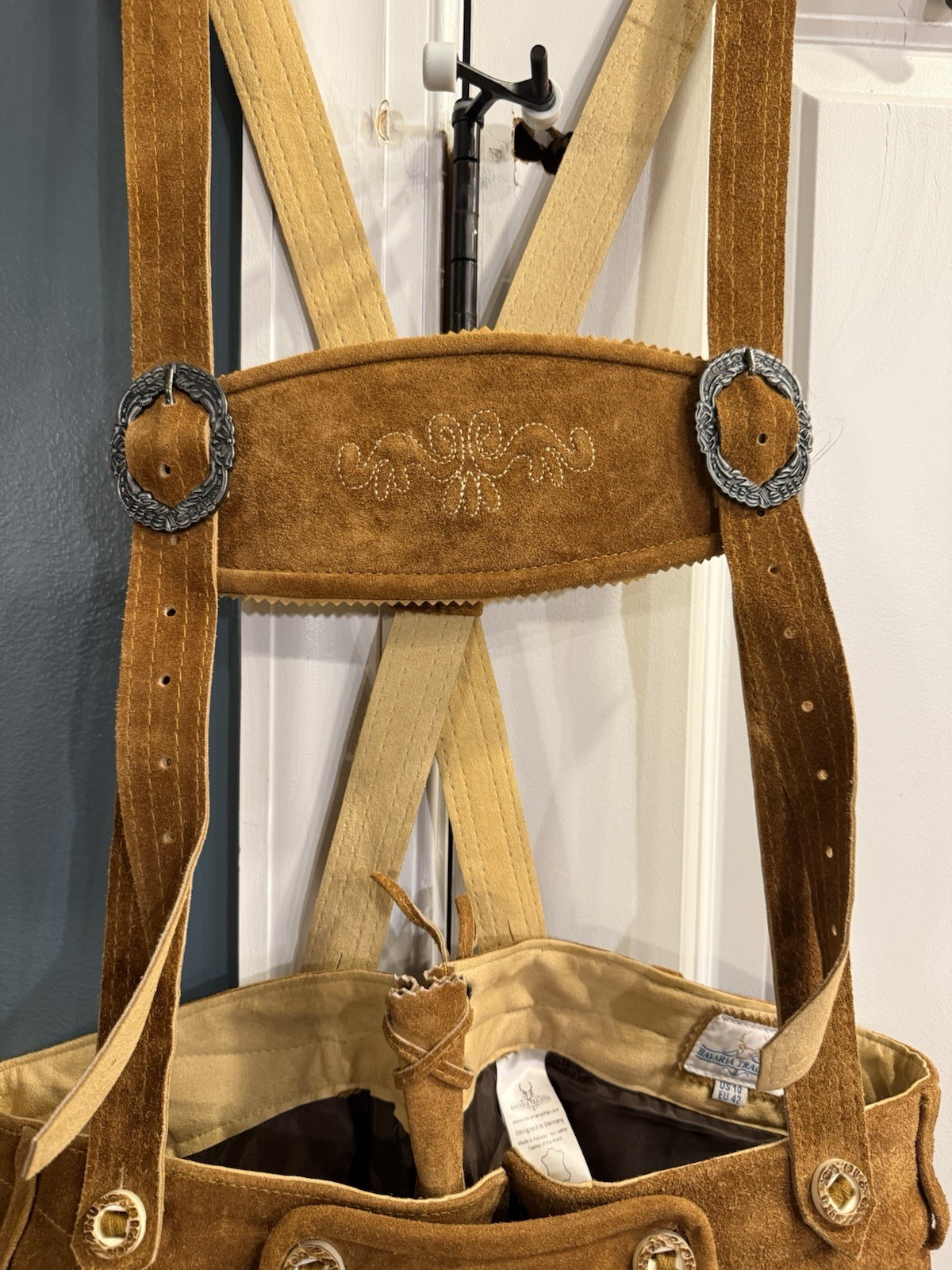 Bavaria Trachten LEDERHOSEN Woman SHORT LIGHT BROWN, US 10/EU