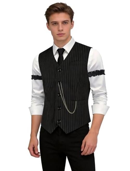1920s Mens Costume Gatsby Gangster Costume Roaring 20s Small Black&white