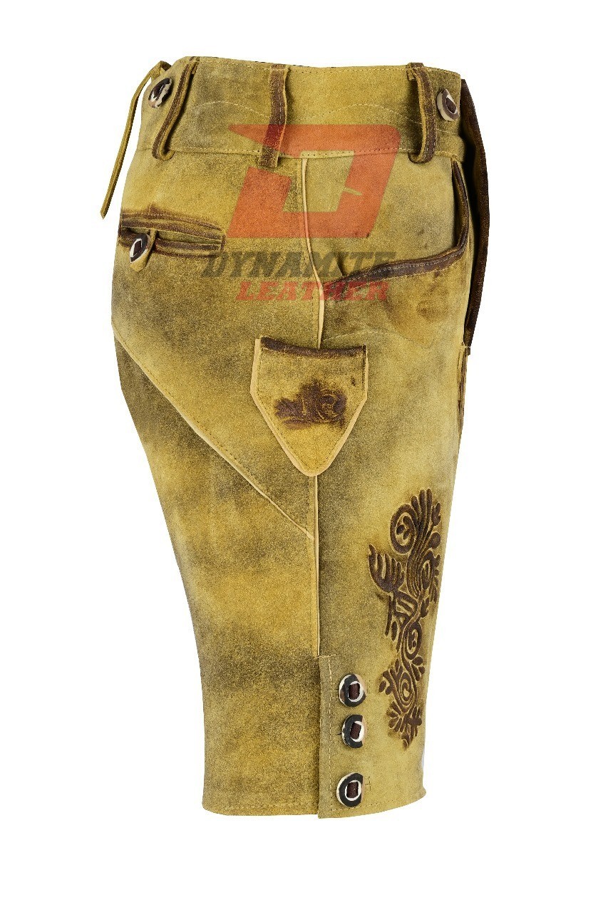 Traditional German Style Shorts Brown Leather Look