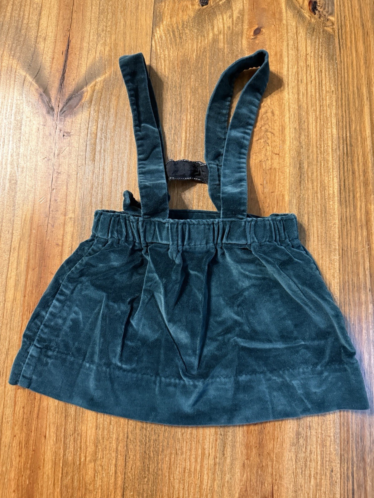 Vintage IMP Originals Lederhosen German Skirt Suspenders Velvet Youth 4T Green