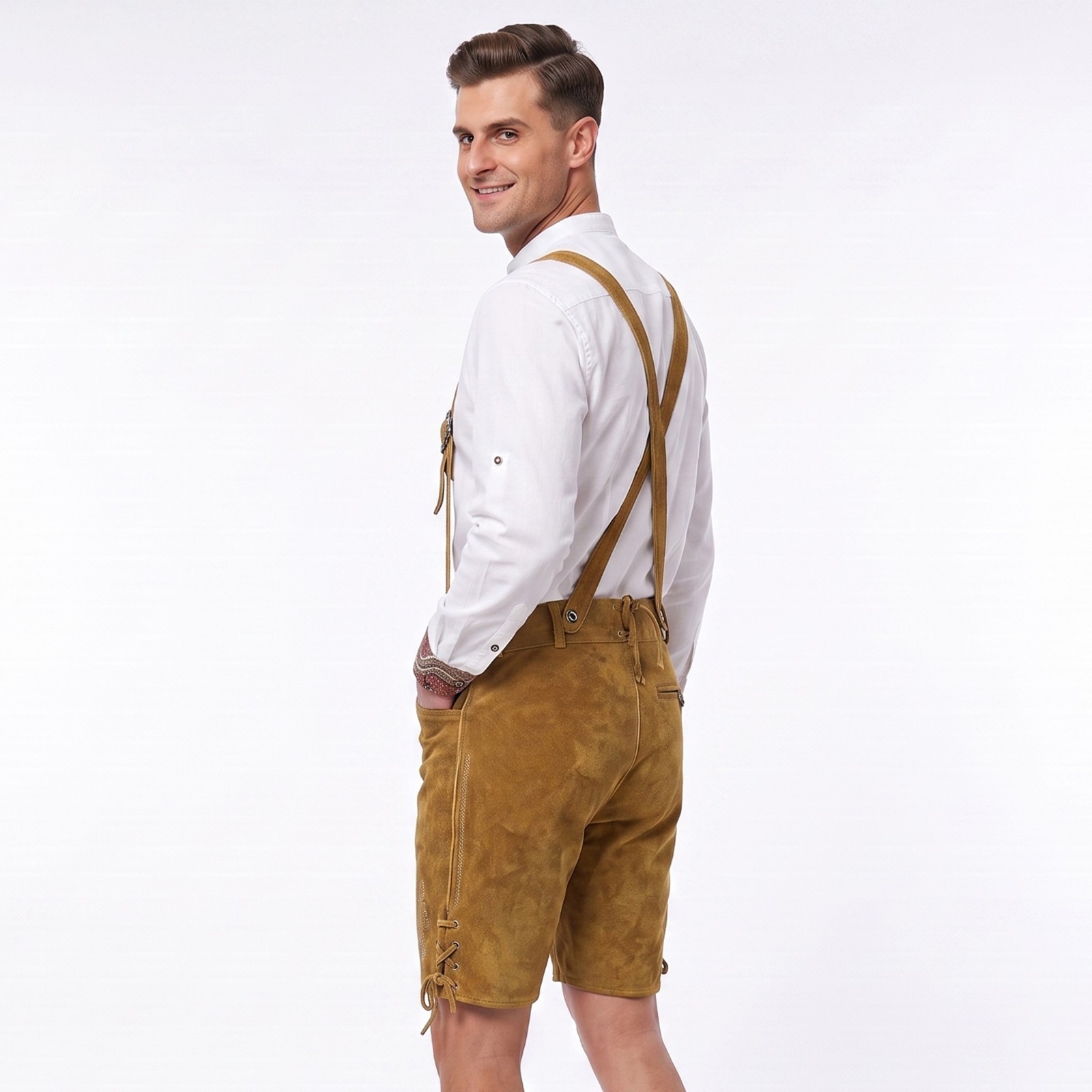Bavarian Lederhosen Oktoberfest Costume German Outfit Trachthen Leather Short