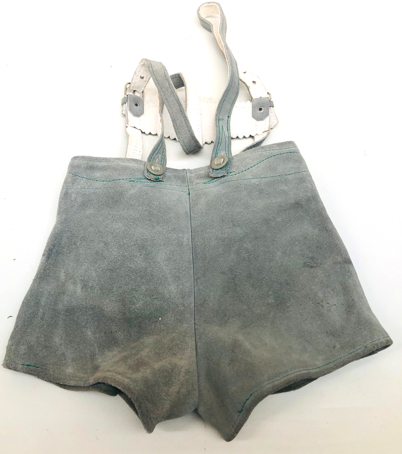 Vtg Lederhosen Suede Leather German Bavarian Genuine Youth/Kids 18”+ Waist