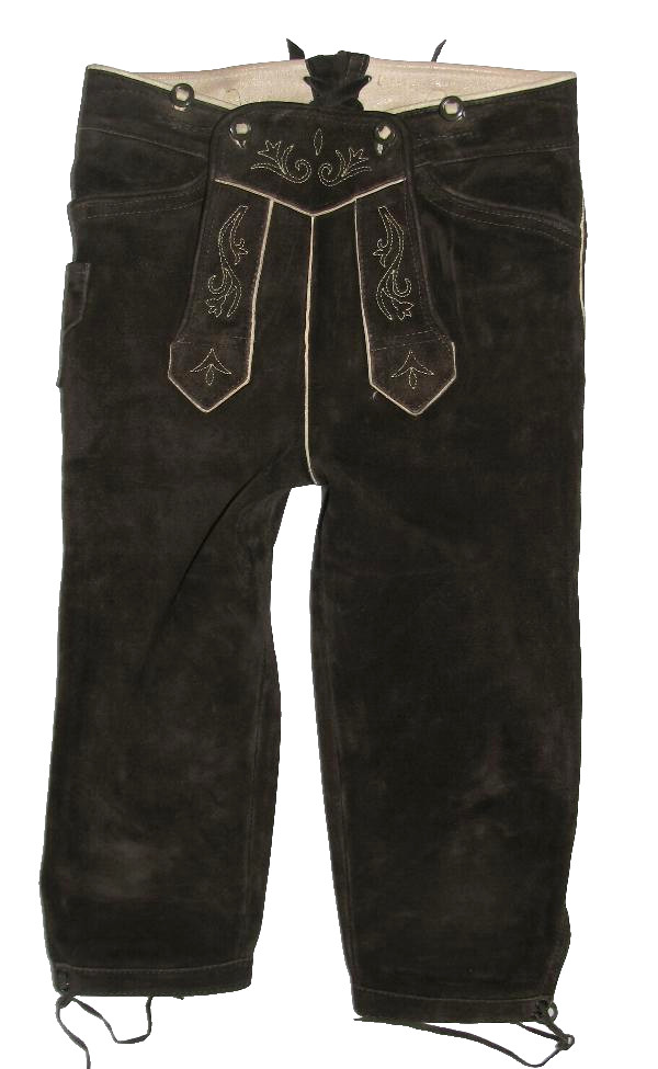 Beckert men’s costume pants/knee band Lederhosen in dark brown approx. 42-44
