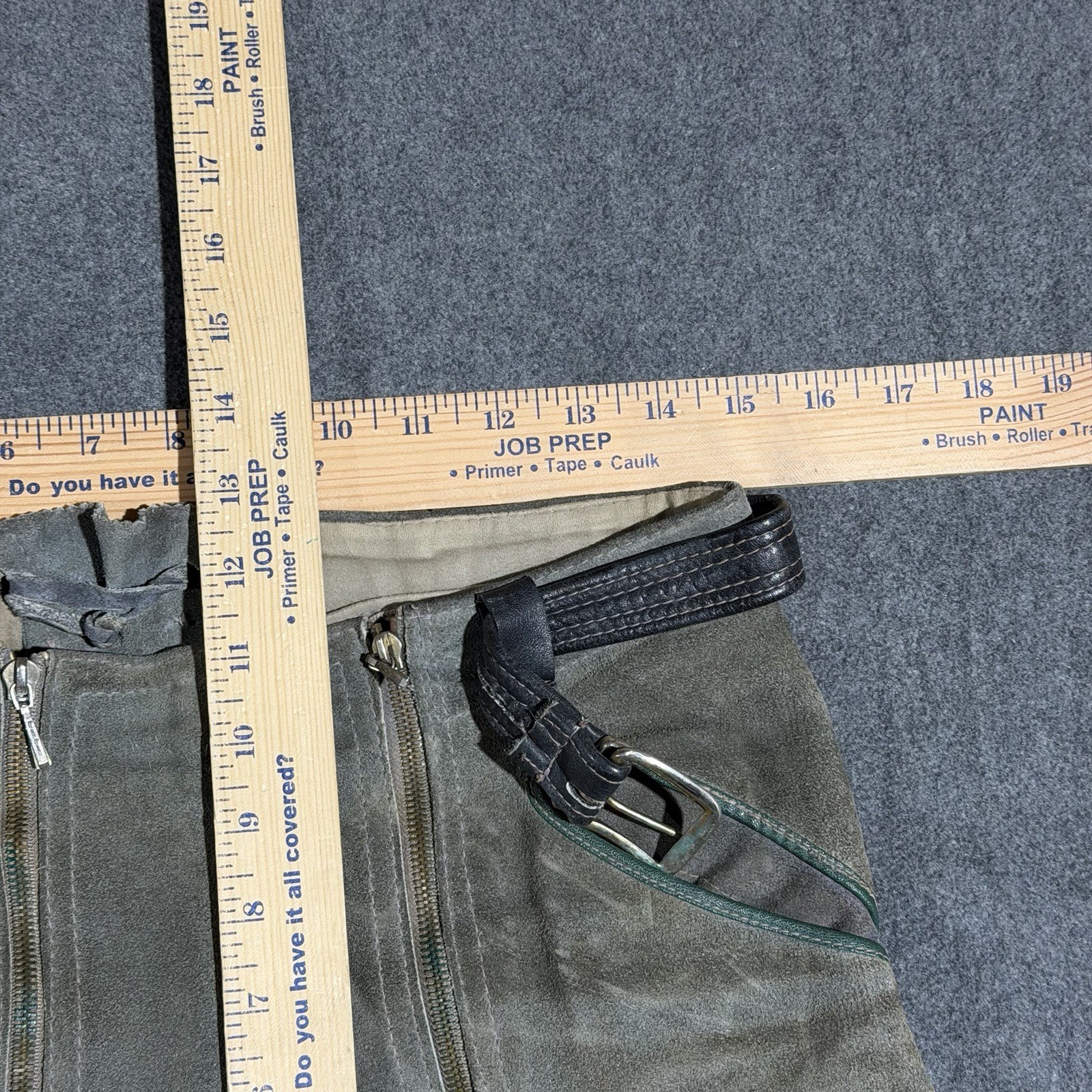 Vintage German Lederhosen Suede Leather Shorts 30 Waist Alpine Drop Front Green