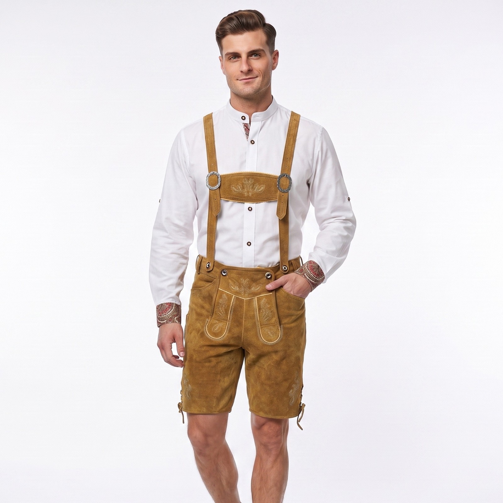 Bavarian Lederhosen Oktoberfest Costume German Outfit Trachthen Leather Short