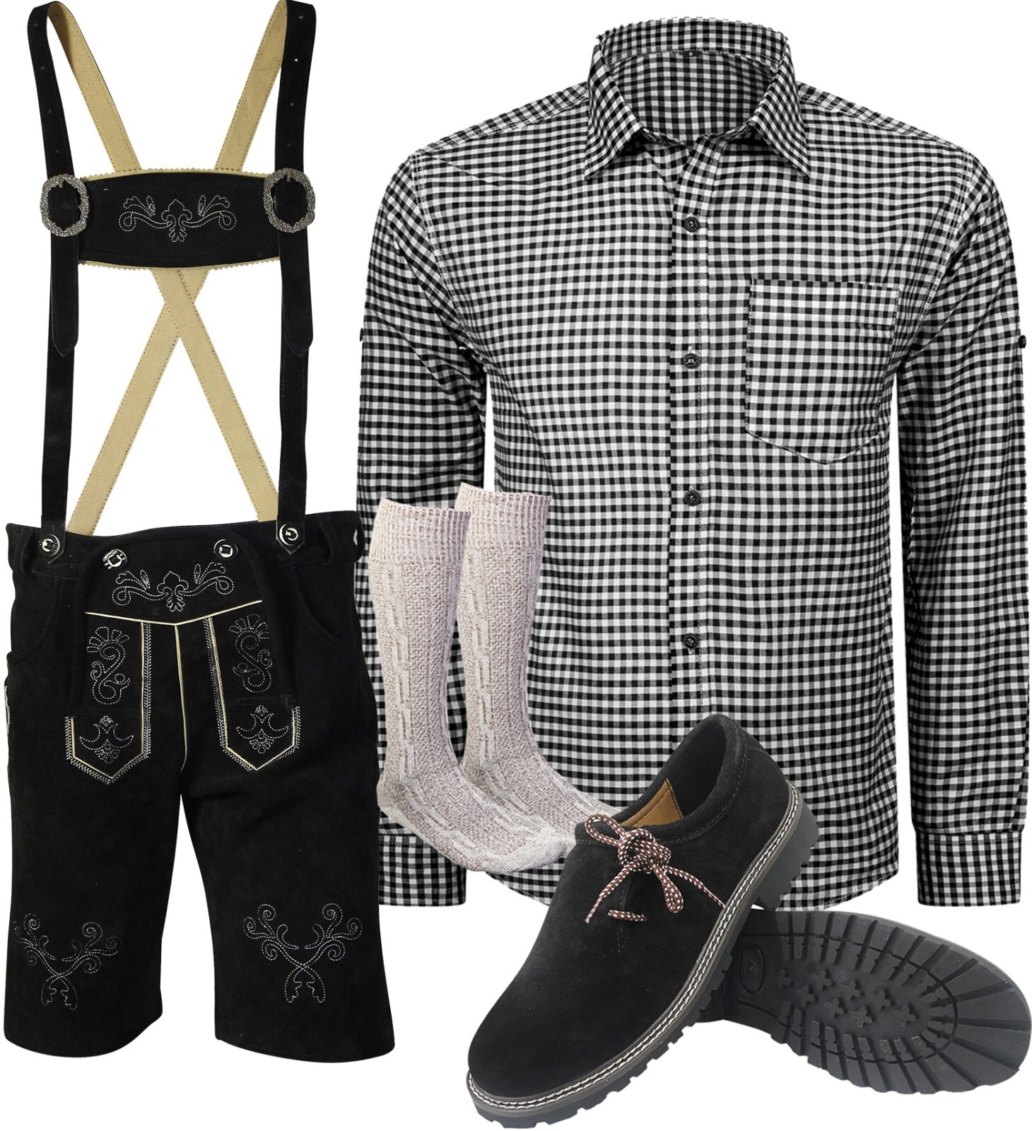 Men’s costume set short costume leather pants set lederhosen 6 pieces SKHSH19