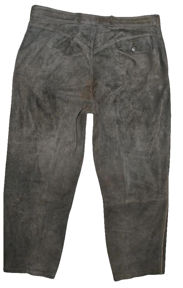 MARKUS MEINDL Mens Traditional Leather Shorts Gray Green Size 52