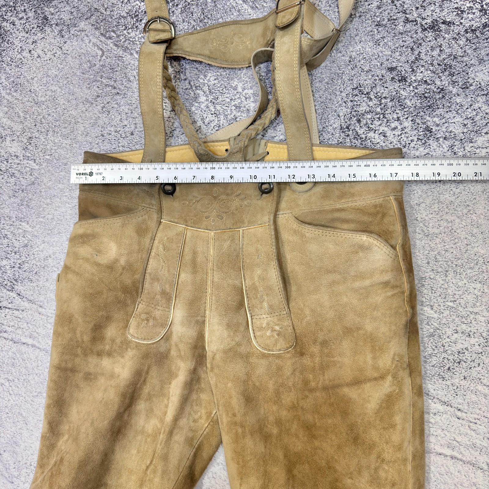 Authentic Vintage Lederhosen Traditional Bavarian Leather Pants 48 (32)