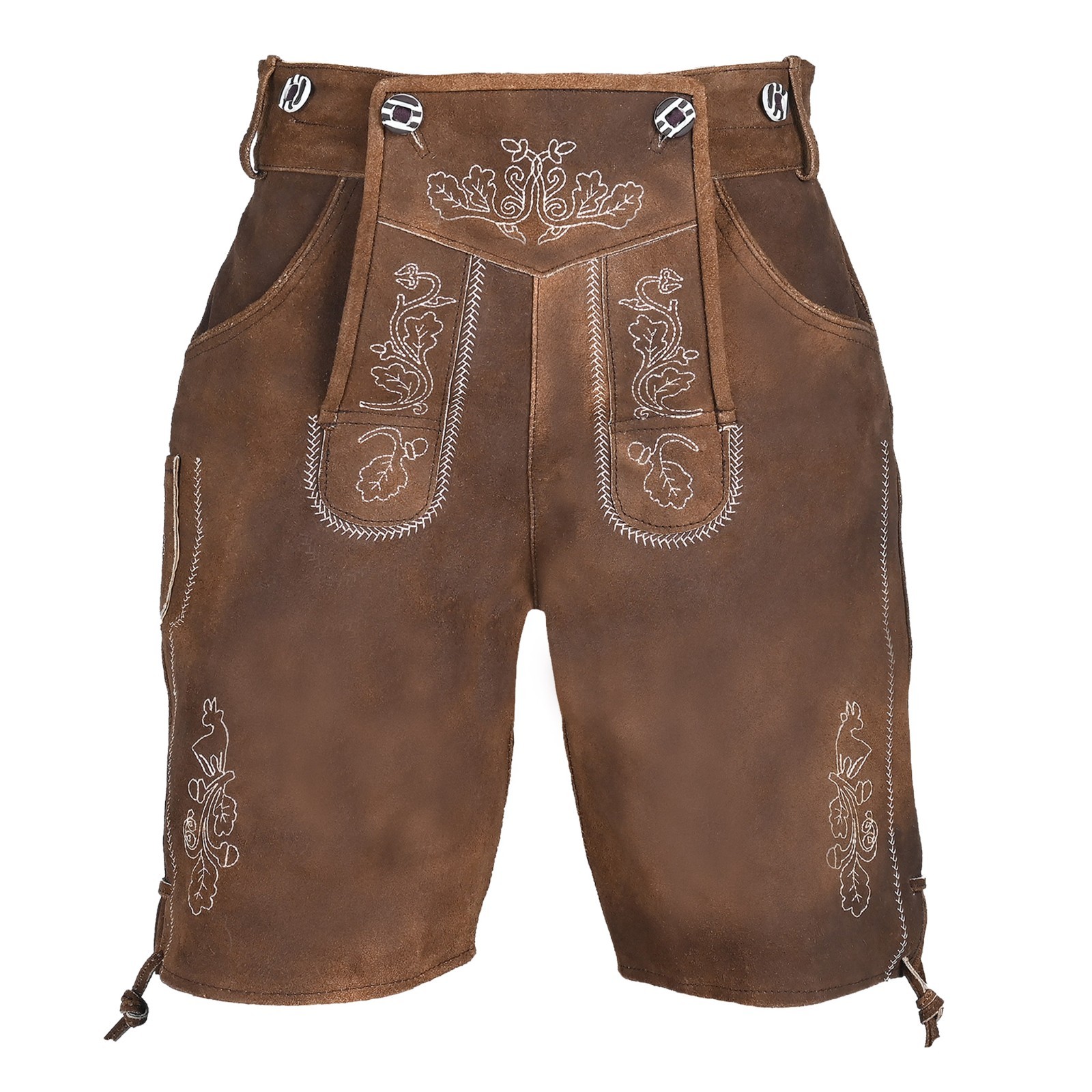 Men Authentic Suede Lederhosen Hogen Bavarian Leather Shorts Oktoberfest Costume