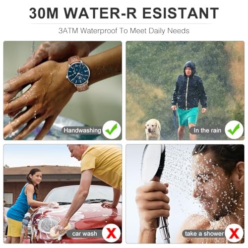Minimalist Waterproof Quartz Watches for Men with Leather Silver Blue Brown