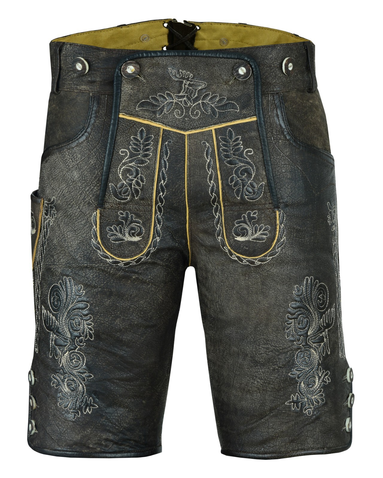 Men Oktoberfest Authentic Bavaria Trouser Lederhosen Leather Shorts M L XL 2XL
